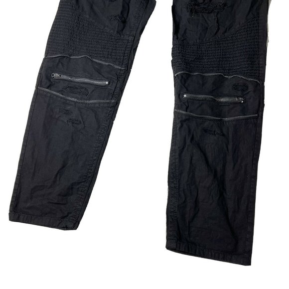 smoke rise 44 X 32 new black mens moto zipper deni - Picture 4 of 7